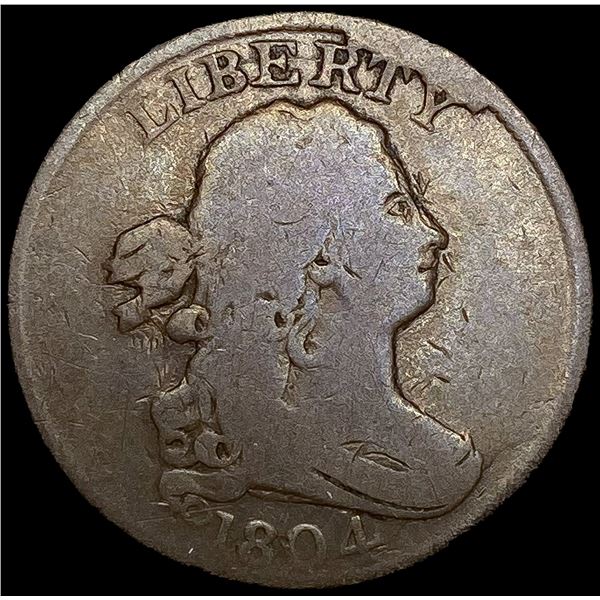 1804 Cr 4 Stems Draped Bust Half Cent NICELY CIRCU