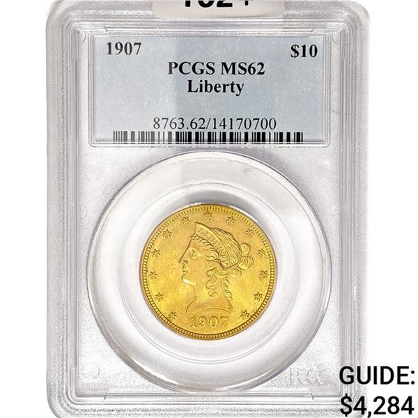 1907 Liberty Head $10 Gold Eagle PCGS MS62