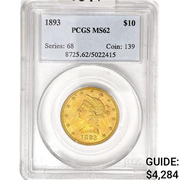 1893 Liberty Head $10 Gold Eagle PCGS MS62