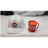 Image 1 : White "Gulf" hard hat & "Gulf" plastic drinking cup