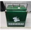Image 1 : Green Moosehead metal cooler - 13"W x 14"H
