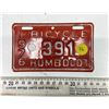 Image 1 : 1976 Humboldt Saskatchewan Canada Bicycle License Plate 391