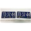 Image 1 : 1972 Alberta Canada Pair of Vintage License Plates TD-32-44