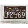 Image 1 : 1930 Saskatchewan Canada Vintage License Plate D.2.569