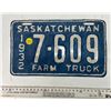 Image 1 : 1932 Saskatchewan Canada Vintage Re-painted Farm Truck License Plate 7-609