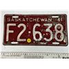 Image 1 : 1941 Saskatchewan Canada Vintage License Plate F 2-638