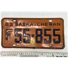 Image 1 : 1963 Saskatchewan Canada Vintage License Plate F 55-855