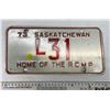 Image 1 : 1973 Saskatchewan Canada Vintage License Plate L 31
