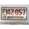 1975 Saskatchewan Canada Vintage License Plate F 142-057