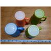 Image 4 : Fire King Colored Soda Mugs - Coral, Green & Blue