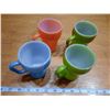 Image 5 : Fire King Colored Soda Mugs - Coral, Green & Blue