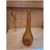 Image 2 : Amber Empoli (No Stopper) & Glass Vase with Bubble Base