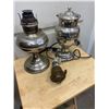 Image 1 : Chrome Aladdin lamp and chrome coffee pot, etc.