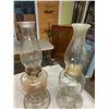 Image 4 : 2 - #2 coal oil lamps, with chimney's