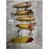 Image 1 : 5 Vintage fishing lures - 4 1/2" to 5"