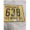 Image 3 : 1951 Saskatchewan License plate