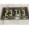Image 1 : 1952 Saskatchewan License plate