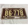 Image 1 : 1954 Saskatchewan License plate