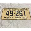 Image 1 : 1957 Saskatchewan License plate