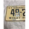 Image 2 : 1957 Saskatchewan License plate