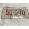 Image 1 : 1958 Saskatchewan License plate