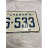 Image 3 : 1961 Saskatchewan License plate