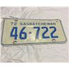 Image 1 : 1972 Saskatchewan License plate