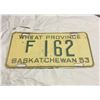 Image 1 : 1953 Saskatchewan License plate - 3 digit farm