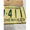 Image 3 : 1953 Saskatchewan license plate, comes with original sleeve