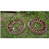 Image 2 : 2 tractor steel wheels - 33" across *Item located off-site*