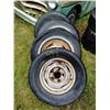 Image 1 : 4x tires and rims, 5x5.5 bolt pattern - 1x p255/60R15 102S, 3x p235/75R15 *Item located off-site*