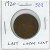 Image 1 : 1920 Canadian Large Cent. The last large cent issued. EF-40.