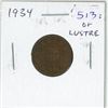 Image 1 : 1934 Canadian Small Cent. AU-50 with Traces of Lustre.