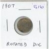 Image 1 : 1907 Canadian Silver 5 Cents. VF-20 with Rotated Die.