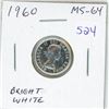 Image 1 : 1960 Canadian Silver 10 Cents. MS-64. Bright White.