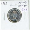 Image 1 : 1963 Canadian Silver 25 Cents. MS-63 with Cameo. Bright White.