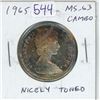 Image 1 : 1965 Canadian Silver 50 Cents. MS-63 with Cameo. Nicely Toned.