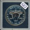 Image 1 : 1982 Regina Centennial Silver Dollar. Popular bison skull. Specimen.