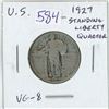 Image 1 : U.S. 1927 Standing Liberty Silver Quarter Dollar. VG-8.