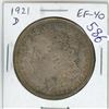 Image 1 : U.S. 1921 D Morgan Silver Dollar. The last Morgan Dollar issued by the Denver Mint. EF-40.
