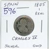 Image 1 : Spain. 1805 1 Real. Carlos IV. Silver. Good.