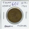Image 1 : Thomas Edison medal. 1879 – 1929. Golden Jubilee medal. Inventor of the light bulb.