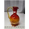 Image 1 : Blown glass, orange pitcher