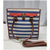 Image 1 : Like new, never used - "Signal" nautical stripped purse