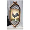 Image 1 : Vintage rooster painting, in bamboo frame - 34"H x 14.5"W