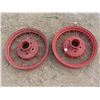 Image 1 : Pair of Red antique metal tires - 20" diameter