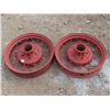 Image 1 : Pair of Red antique metal tires - 20" diameter