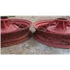 Image 2 : Pair of Red antique metal tires - 20" diameter