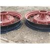 Image 2 : Pair of Red antique metal tires - 20" diameter with black exterior