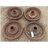 Image 1 : 4 Antique 20" diameter metal tires 4 "w rim